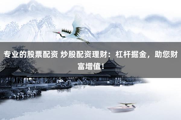 专业的股票配资 炒股配资理财：杠杆掘金，助您财富增值！