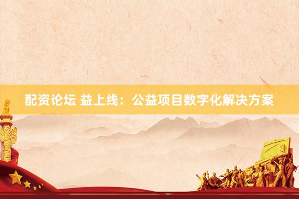 配资论坛 益上线：公益项目数字化解决方案