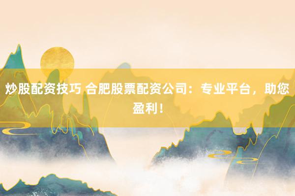 炒股配资技巧 合肥股票配资公司：专业平台，助您盈利！