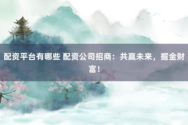 配资平台有哪些 配资公司招商：共赢未来，掘金财富！